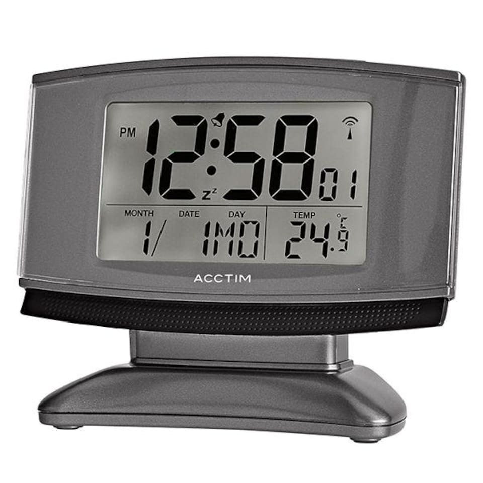 image 1 of Acctim Cuba Alarm Clock Titanium/Black