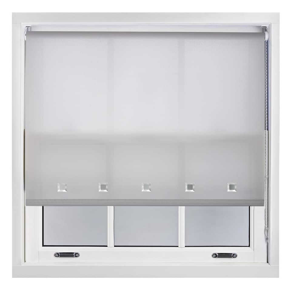 image 1 of FURNISHED Roller Blinds Daylight Square Eyelet Light Filtering Easy Fit Trimmable Window Shade | Grey | Grey