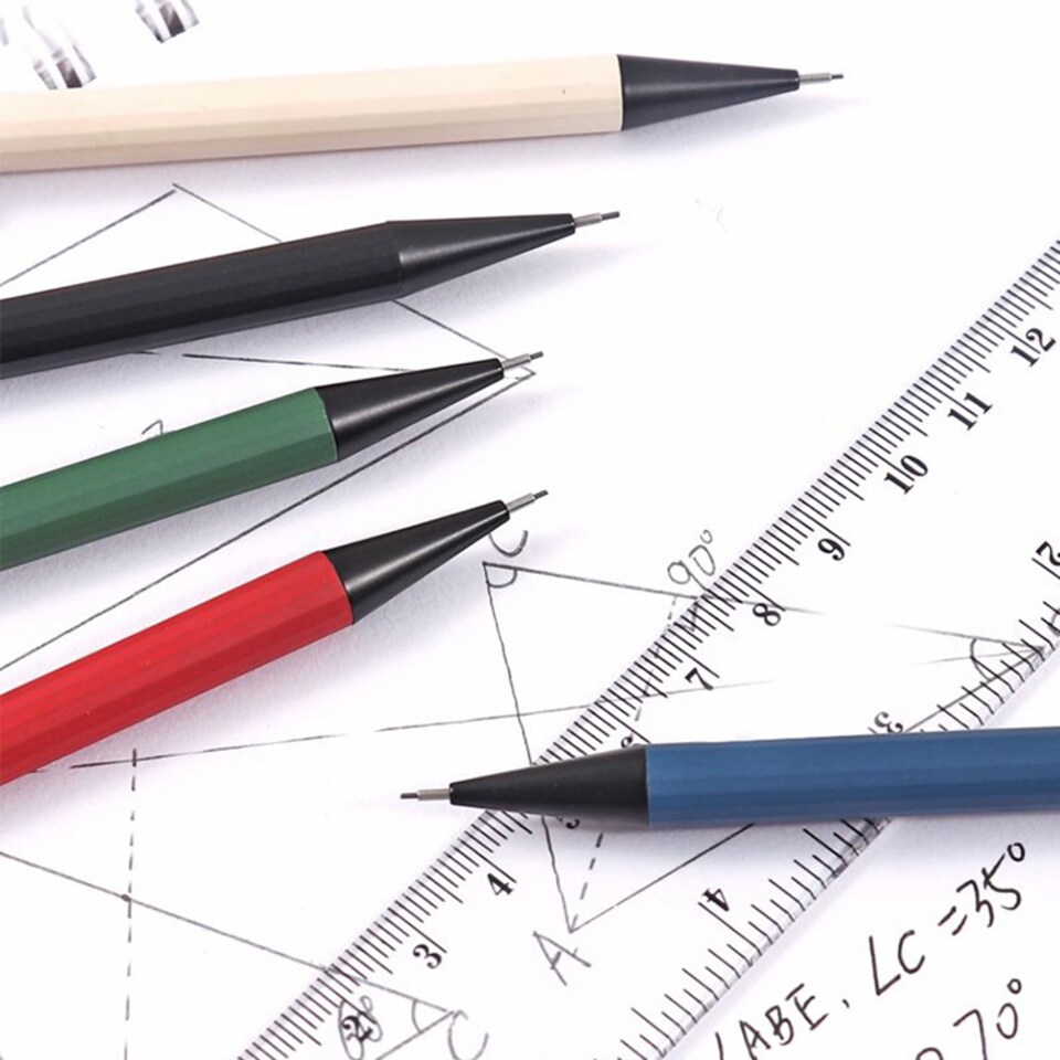 image 1 of 4 Sets of 0.5mm Metal Mechanical Pencil and HB Lead Refills Balanced Grip, Smooth & Precise Writing, Random Colour