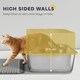 image 5 of PawHut Stainless Steel Litter Box with Scoop, High Sided Cat Litter Tray Grey | One Size