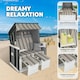 image 7 of Beach Chair with cushions, footrest and rain cover Black | Grey