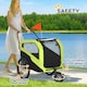 image 6 of PawHut 2 in 1 Dog Bike Trailer Pet Stroller for Large Dogs W/ Hitch - Green