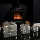 image 5 of Set of 3 Battery Operated Silver Sparkly Christmas Gift Boxes with LEDs