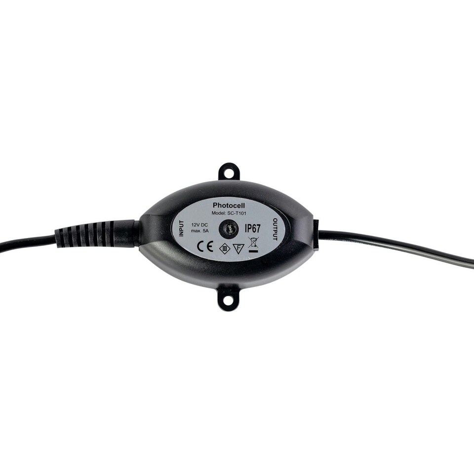 image 1 of Set of 10 - 30mm IP67 Warm White LED Decking Kit with Photocell Chrome | Clear
