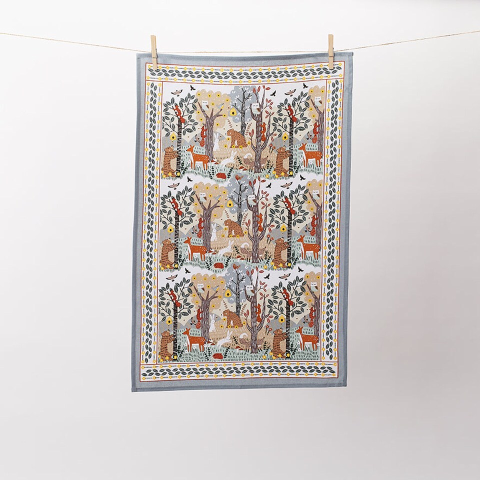 image 1 of Ulster Weavers Wildwood Tea Towel - Cotton Grey
