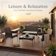 image 6 of Alivio 4-Seater Rattan Furniture Set with Coffee Table & Anti-UV Cushions for Indoor, Outdoor Patio