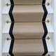 image 1 of Angel Dark Beige Stair Runner with 100% Cotton Black Border