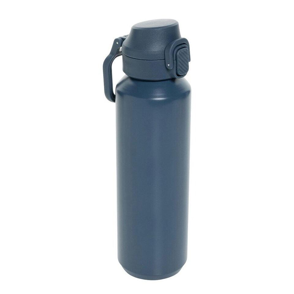 image 1 of XD Collection Via Lockable Recycled Stainless Steel 600ml Sports Bottle - Navy - One Size