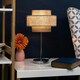 image 1 of ValueLights Weaver Chrome Touch Table Lamp Dark & Light Grey Shade & Bulb Multi