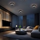 image 7 of Matt Black 3000K Square LED Ceiling Strip Light Fitting | Black | Black | 1
