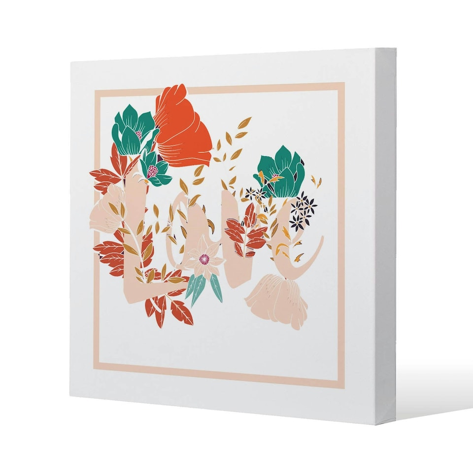 image 1 of Love & Flowers (Canvas Print) 127 x 127 x 4cm