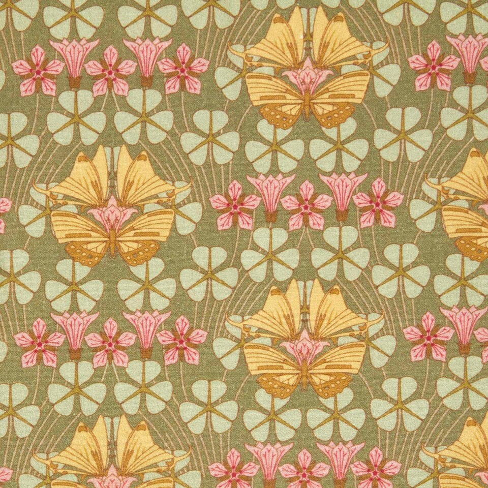 image 1 of Homescapes Set of 4 Art Deco Fat Quarters Fabric Bundles - Green Palette Multi