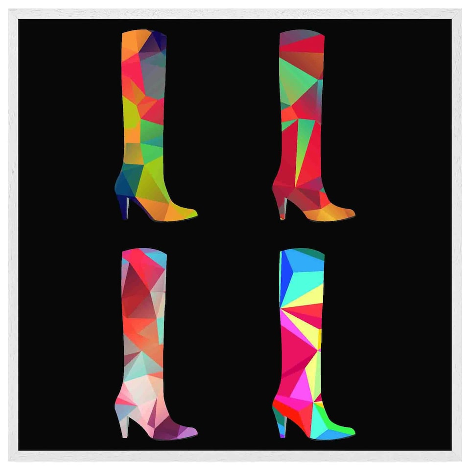 image 1 of Geometric boots (Picutre Frame) White | S