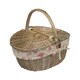 image 5 of Antique Wash Finish Oval Lined Picnic Basket Blue | Navy Blue | One Size