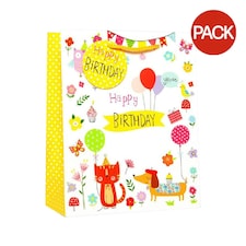 Simon Elvin Standard Juvenile Birthday Gift Bag (Pack Of 6) - Cat & Dog - Medium