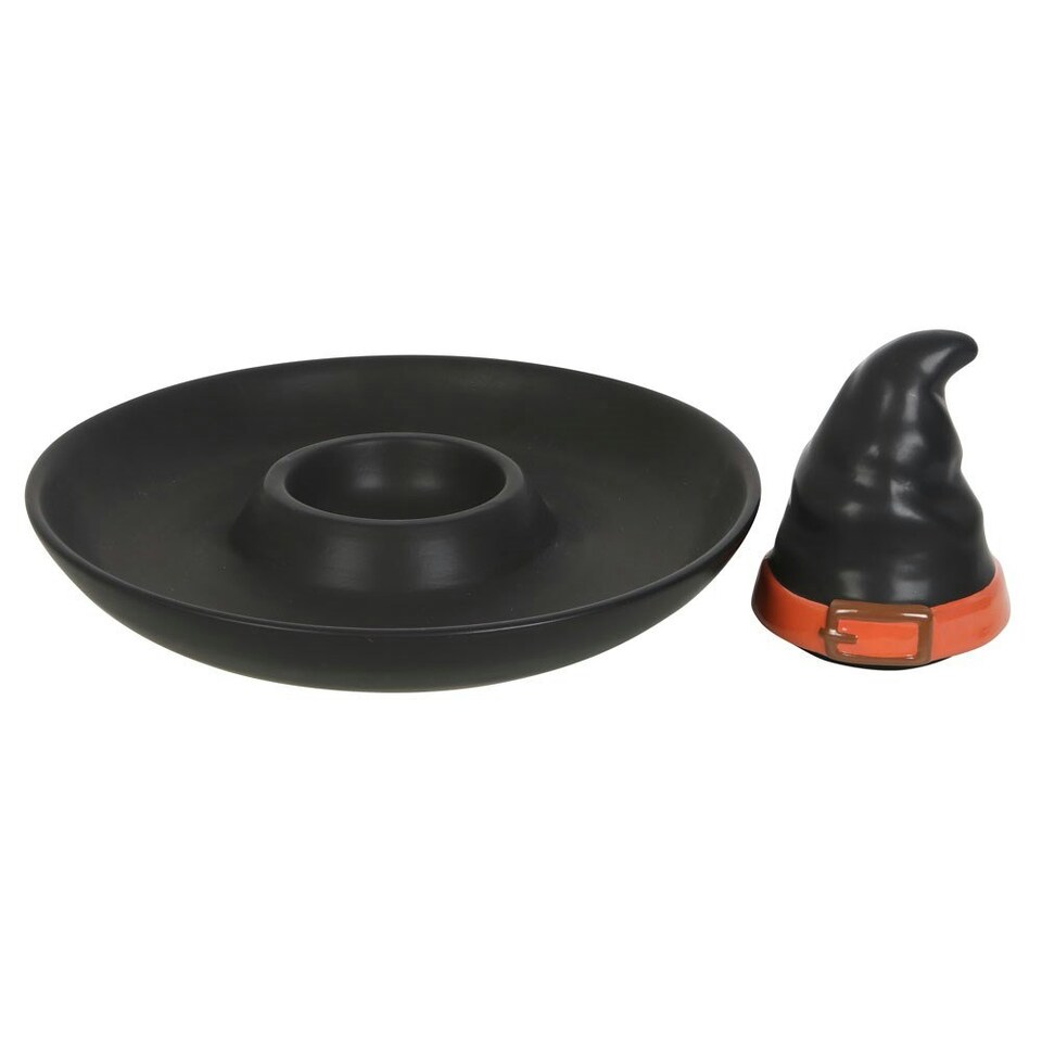 image 1 of Something Different Chip & Dip Witches Hat Dish - Black - One Size