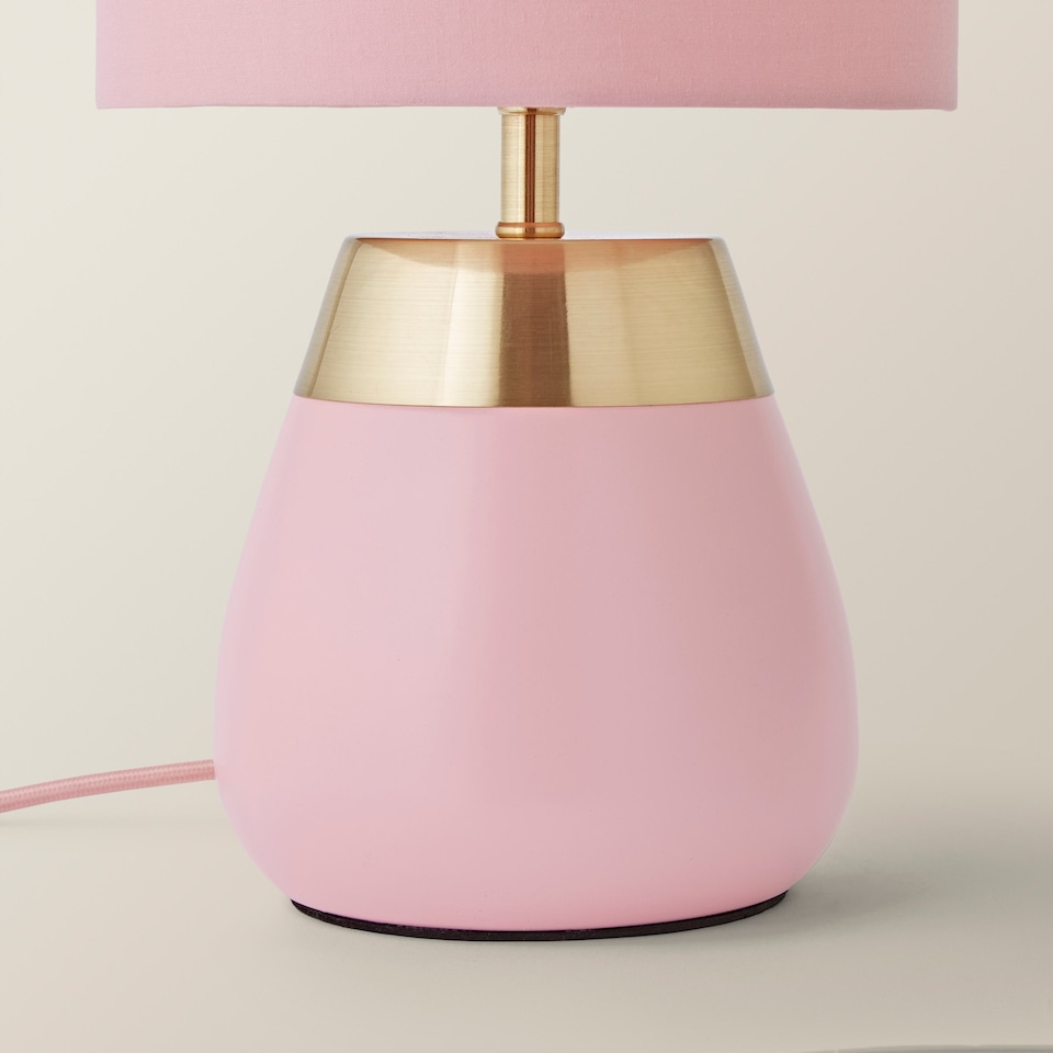 image 1 of ValueLights Hurst Pink Touch Touch Table Lamp with Drum Shade | Pink