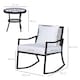 image 5 of Outsunny Rattan Bistro Set, 3 Pieces Wicker Garden Furniture Set with Rocking Chairs and Round Glass Top Coffee Table, Small Balcony Furniture with Cushions for Outdoor, Porch, Brown