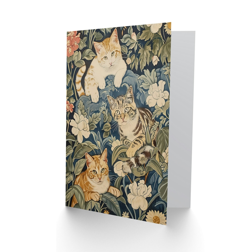 image 1 of Kittens Flowers Animal Lover Him Her Birthday Card