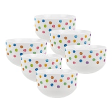 Polka Dots Ceramic Bowl - Set of 6