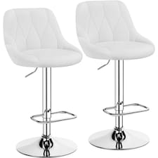 Yaheetech  Set of 2 Faux Leather Swivel Bar Stools