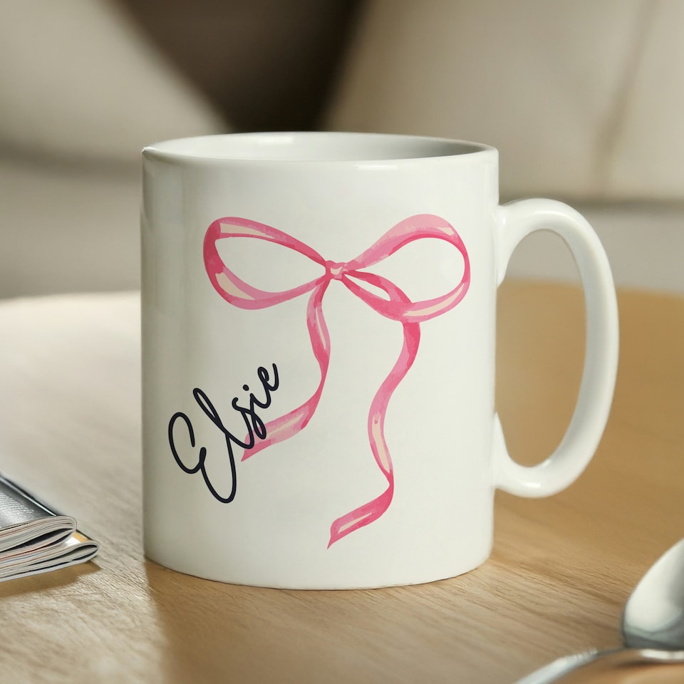 image 1 of Personalised Bow Mug White