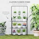 image 4 of Outsunny 3 Tier Plant Stand  Hanging Hooks for Balcony Living Room, Black | Black | Black