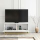 image 8 of TV Unit 100cm White Matt with Fluted Fronts and Gold Legs White