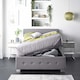 image 7 of Side Opening Ottoman Storage in Grey Linen, King