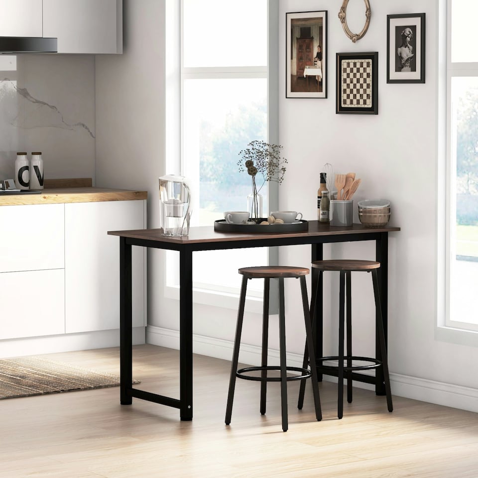 image 1 of HOMCOM Bar Stools Set of 2 Counter Height Bar Stools for Dining Room Kitchen