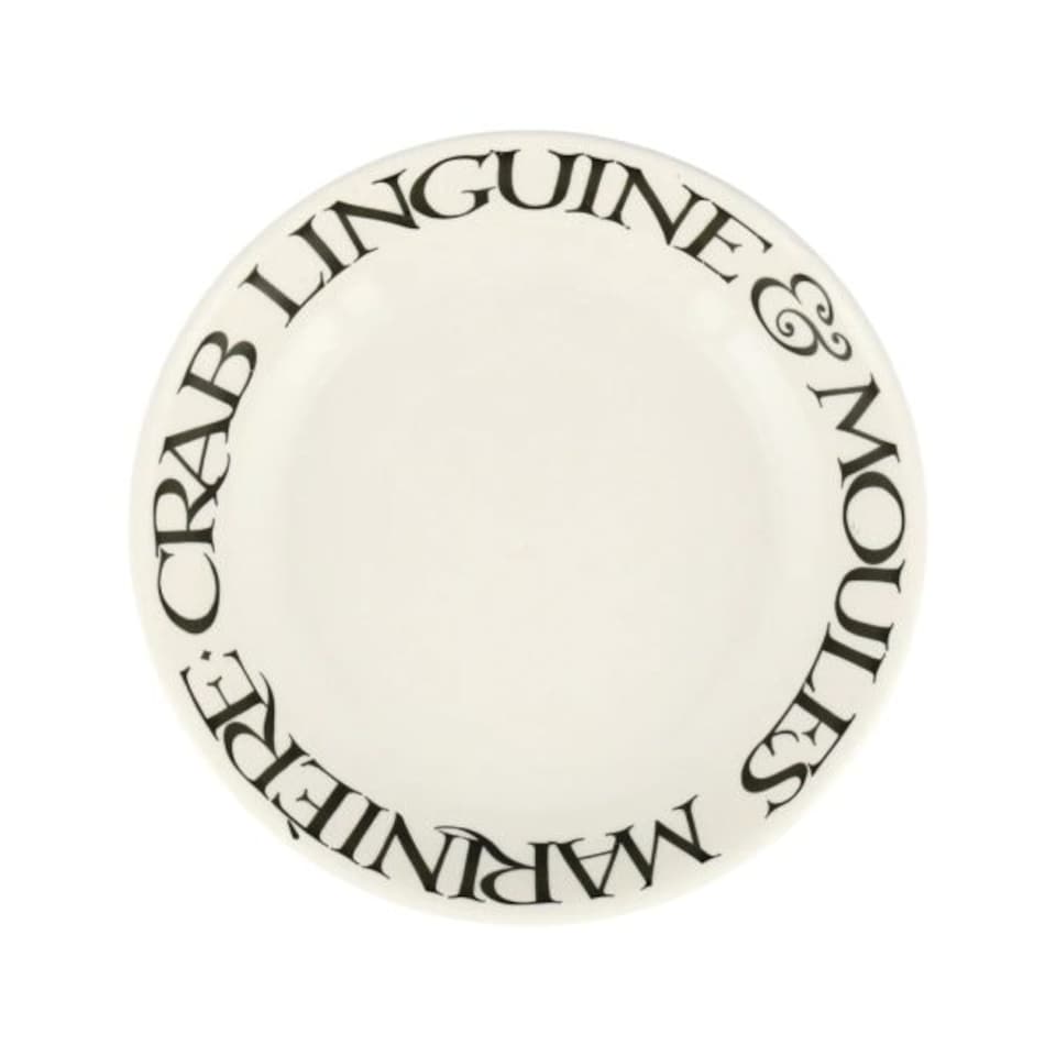 image 1 of Pasta Bowl: 1 x 24cm Emma Bridgewater Black Toast Crab Linguine Medium Pasta Bowl, Ceramic White