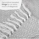 image 4 of Large Cotton Chevron Herringbone Sofa Throw Blanket - 150 x 200cm | Silver | Light Grey | One Size | 1
