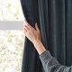 image 5 of Furn Soft Chenille Blackout Eyelet Curtain Pair, 229cm width x 229cm drop | Blue | Navy | 1