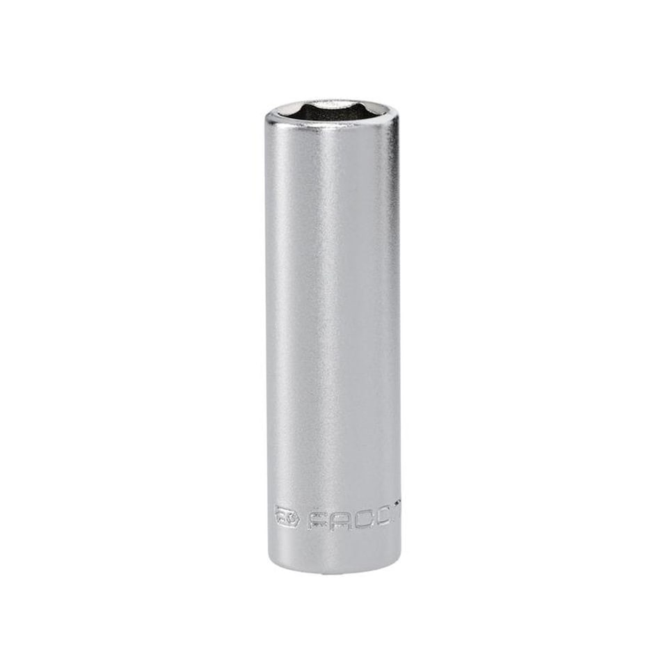 image 1 of Facom R.10LAT 6-Point Deep Socket 1/4in Drive 10mm - Chrome Vanadium Satin Finish