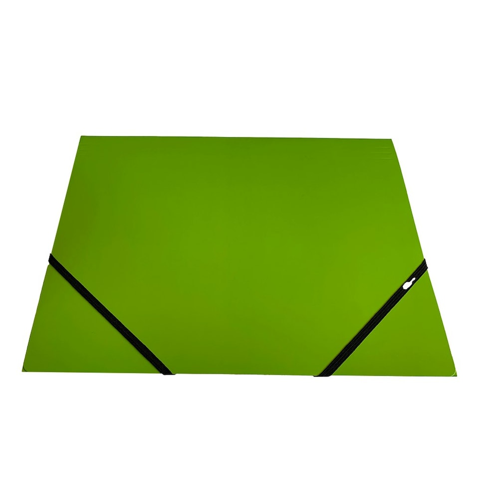 image 1 of Janrax A4 Green Laminated Card 3 Flap Folder with Elastic Closure