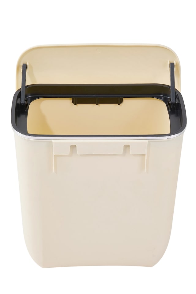 image 1 of Living and Home 9L Waste Bin with Lid | Cream