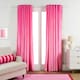 image 1 of OHS Piped Edge Velvet Light Reducing Insulated Panel Pair Eyelet Curtains, 90x90" | Multi | Pink/Red