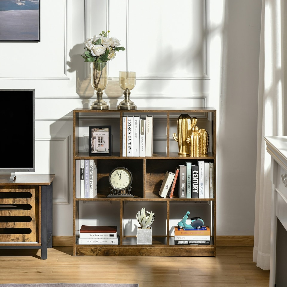 image 1 of HOMCOM Storage Shelf 3-Tier Bookcase Display Rack Home Organizer