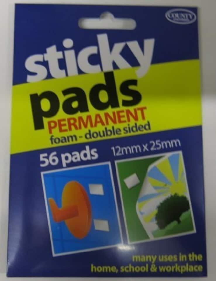 image 1 of Sticky pads permanent foam - double sided 12mm X 25mm 56 pads