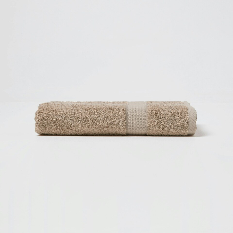 image 1 of Homescapes Turkish Cotton Bath Towel Set of 2 - Stone Cream