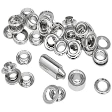 RAPID Grommets 10 X 21Mm (25) + Metal Anvil & Hammer