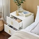 image 4 of SoBuy FBT115-W,2-Drawer Bedside Table Nightstand with Gold Handles | White | White | 1