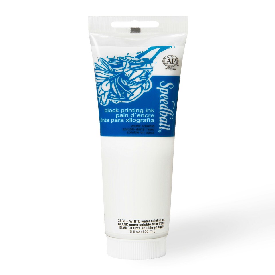image 1 of Speedball Water-Soluble Block Ink, White, 5oz
