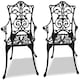 image 2 of Centurion Supports Tabreez 2-Large Garden and Patio Bistro Chairs with Armrests in Cast Aluminium Black