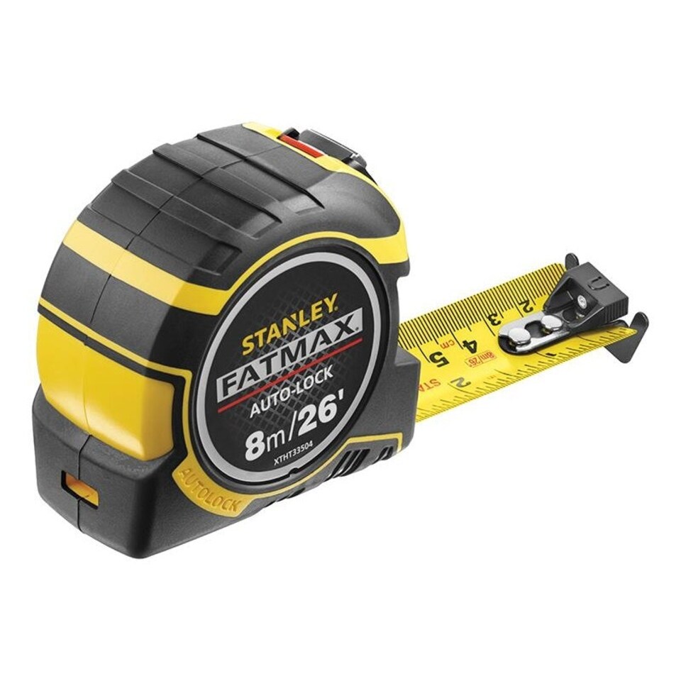 image 1 of Stanley Hand Tools Fatmax Autolock Pocket Tape - Multi Colour - 8m/26ft (Width 32mm)