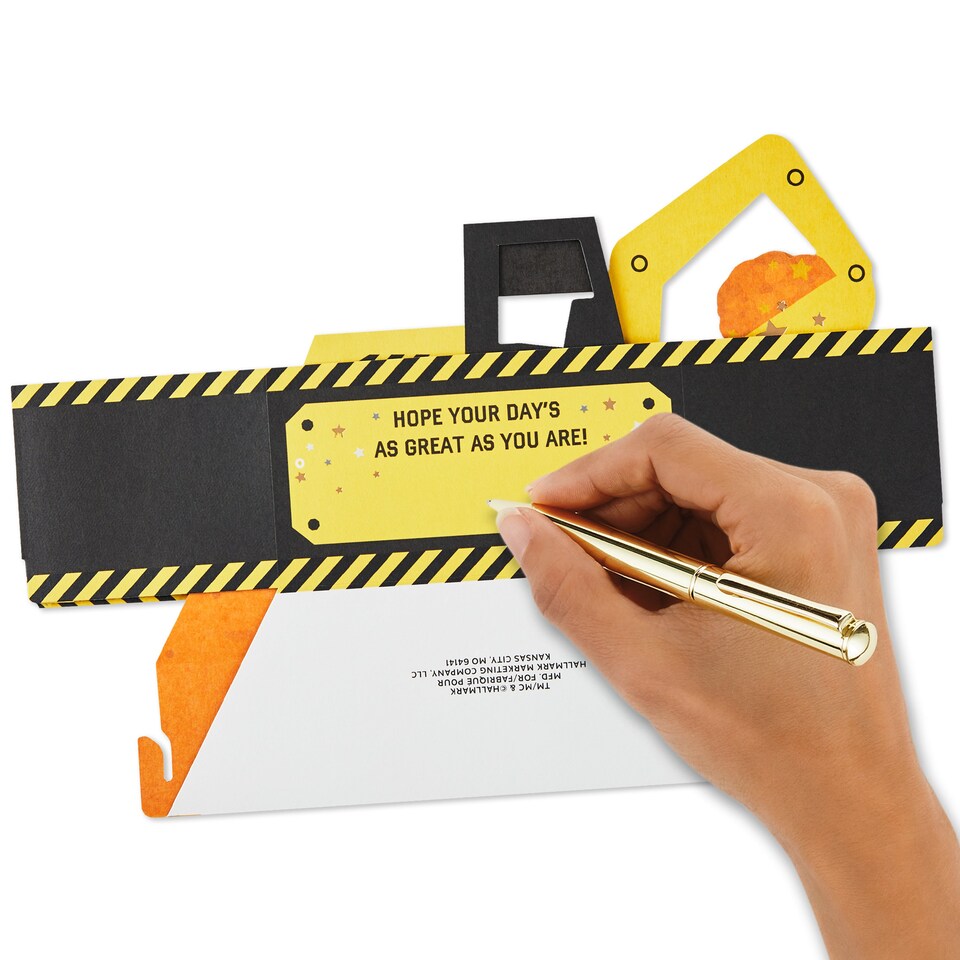 image 1 of Hallmark Kids Birthday Card - 3D Pop-Up Digger Design