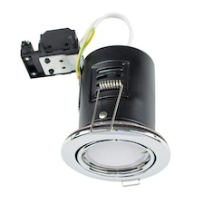 ValueLights 6 Pack Fire Rated Polished Chrome Tiltable GU10 Recessed Ceiling Downlights