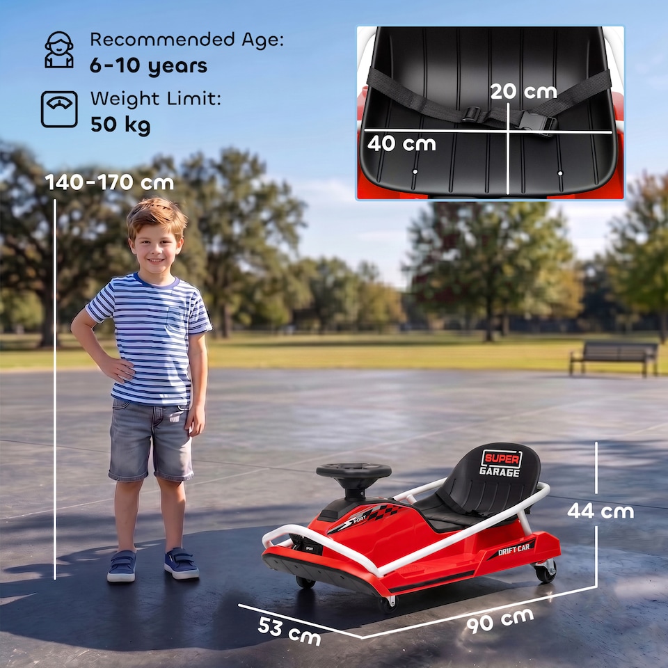 image 1 of AIYAPLAY 24V Electric Go Kart for Kids with Drift Mode, Soft Start