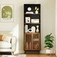 image 8 of COSTWAY Bookshelf 5-Tier Bookcase w/Reversible Shelf Black