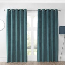 Sundour Casa Eyelet Curtains Blue Blue | 66x90"